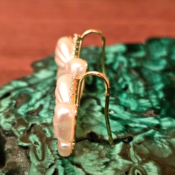 NEW Elegant Pearl Bow Earrings E1P27 - Picture 4 of 6